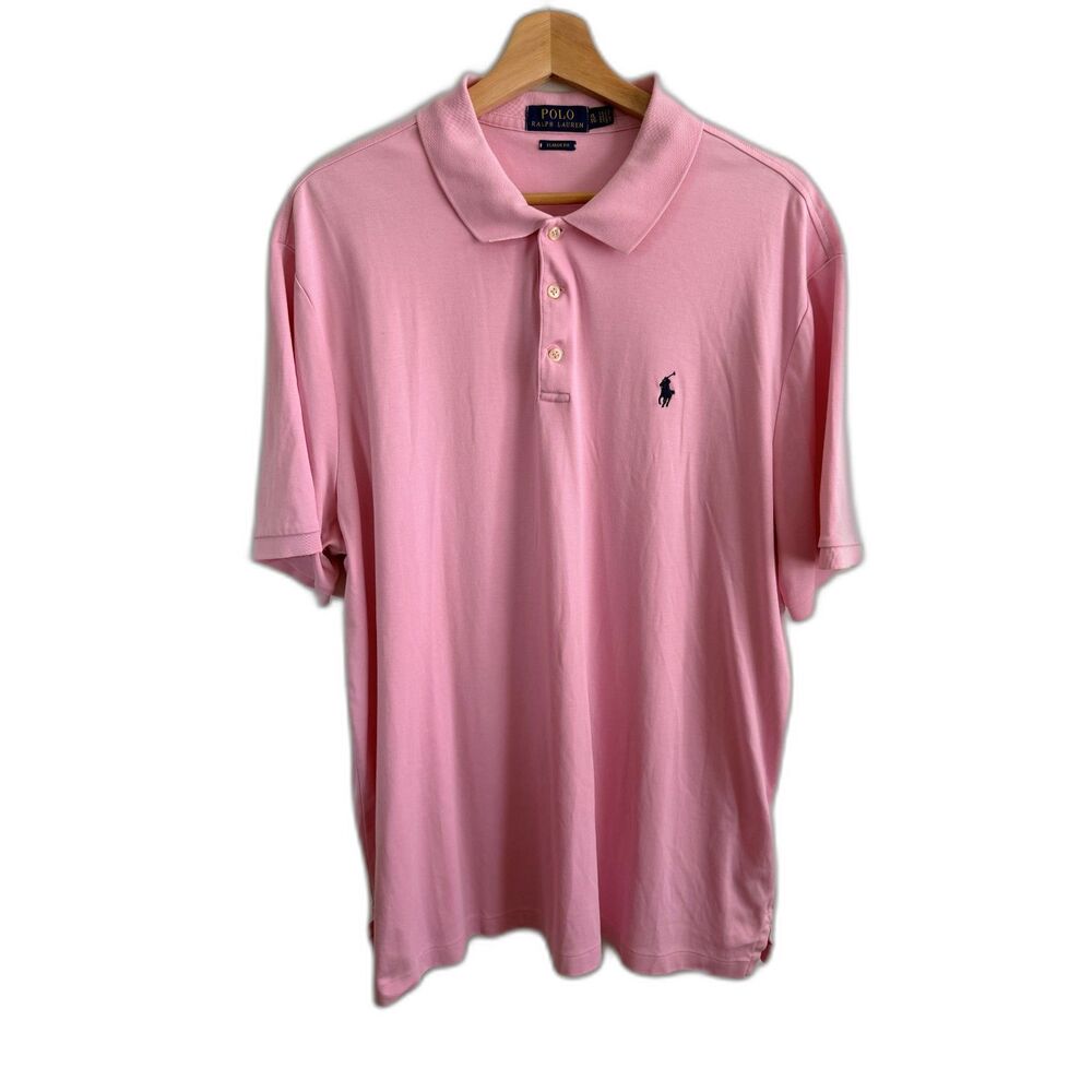 Polo Ralph Lauren Men's XL Pink Classic Fit Cotton Pony Logo Polo Shirt